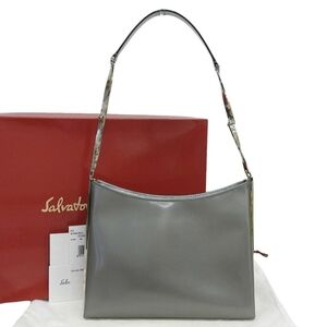 Salvatore Ferragamo Leather Shoulder Bag BK 21 0245 Silver